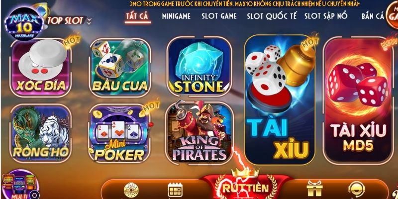 Top game hot nhất tại web đánh bài trực tuyến MAX10
